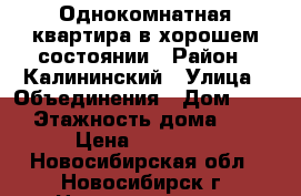 Однокомнатная квартира в хорошем состоянии › Район ­ Калининский › Улица ­ Объединения › Дом ­ 17 › Этажность дома ­ 5 › Цена ­ 10 000 - Новосибирская обл., Новосибирск г. Недвижимость » Квартиры аренда   . Новосибирская обл.,Новосибирск г.